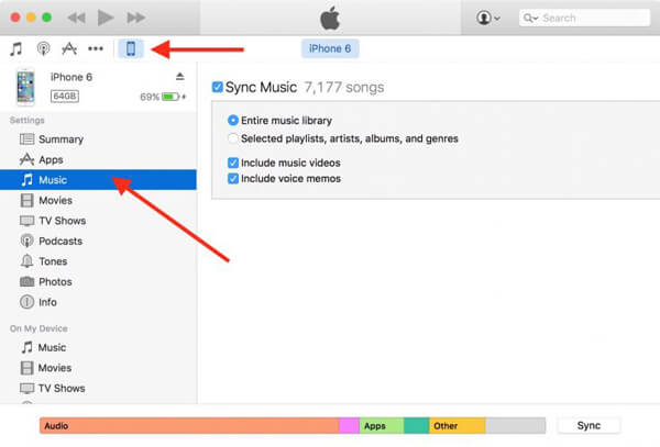 Transferir notas de voz para o computador iTunes