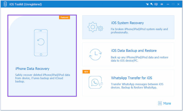 Selección de recuperación de datos de iPhone AnyMP4