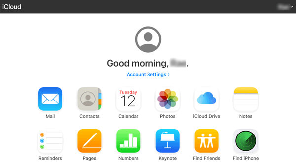 Visualizza iCloud online