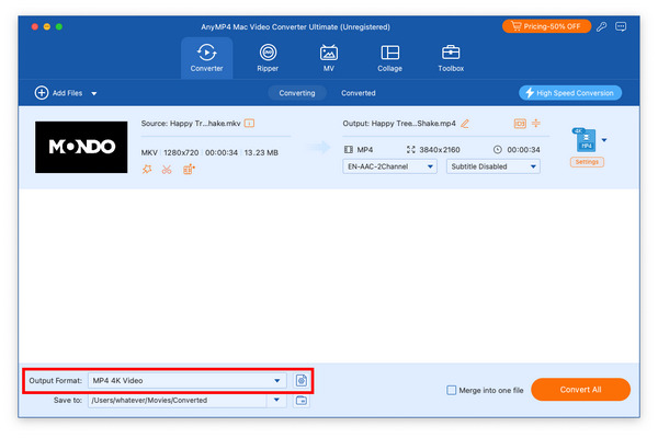 AnyMP4 Video Converter Ultimate Mac Output Format