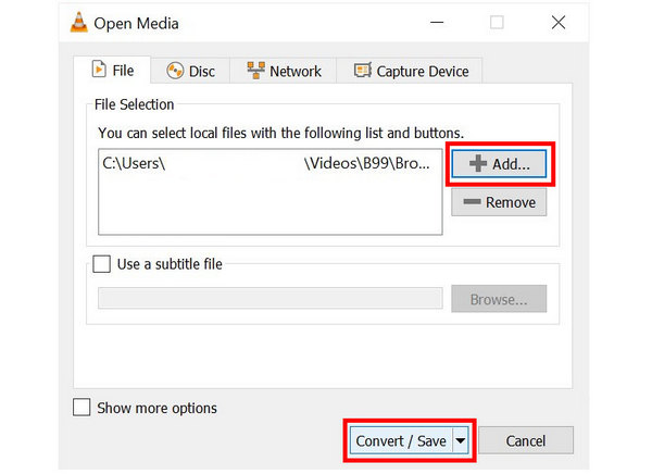 VLC Add Video Convert