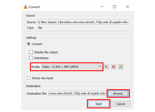 VLC Conversion Profile Start