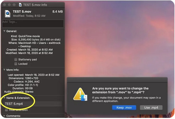Change MOV to MP4 in QuickTime