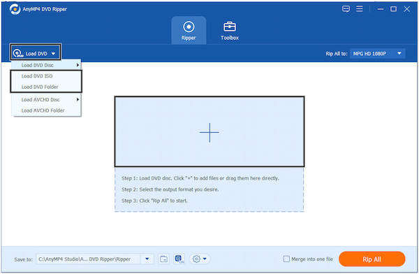 Choose Upload Method to Load DVD