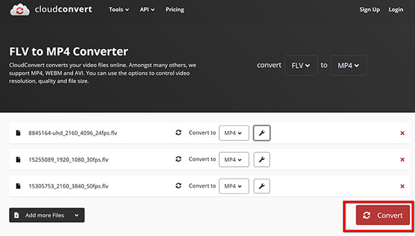 CloudConvert FLV To MP4
