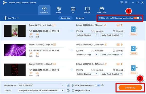 Convert Flv to MP4 in Anymp4