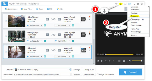 Registrar Icon Anymp4 MP4 Converter