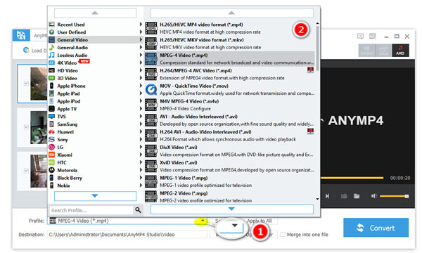 Select Profile Format