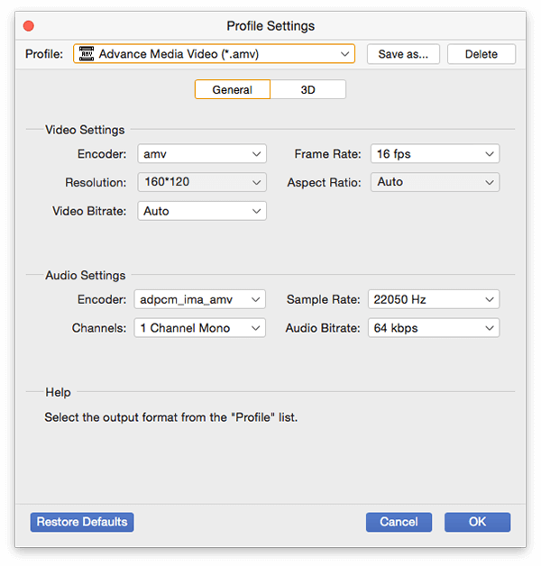 Definire le impostazioni di output