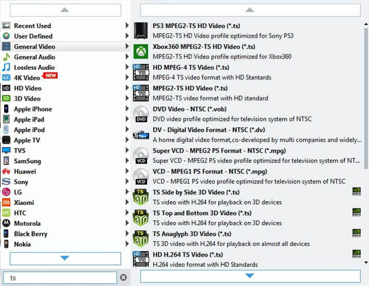 Aggiungi video e imposta il formato di output