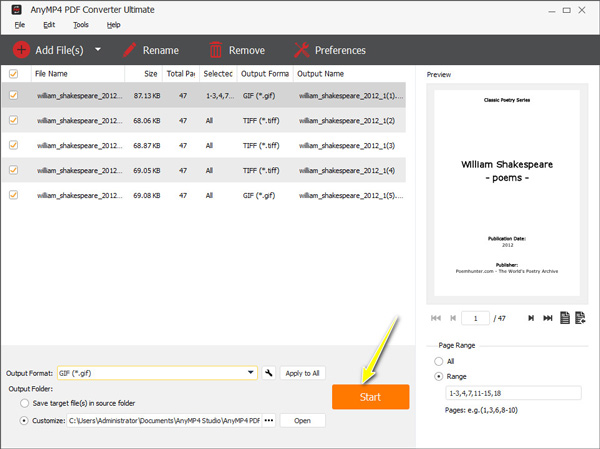 Inizia a convertire file PDF