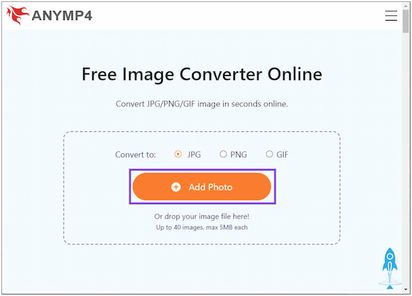 AnyMP4 Online BMP Converter Adicionar