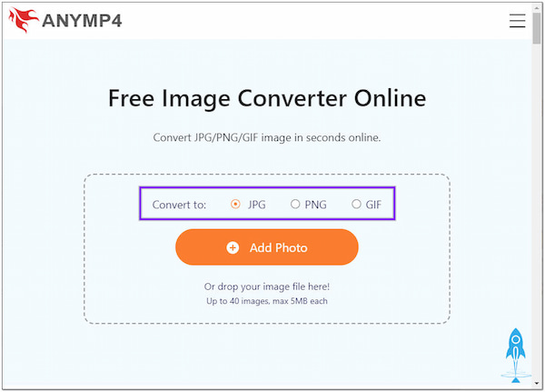 AnyMP4 Online Format konwertera BMP