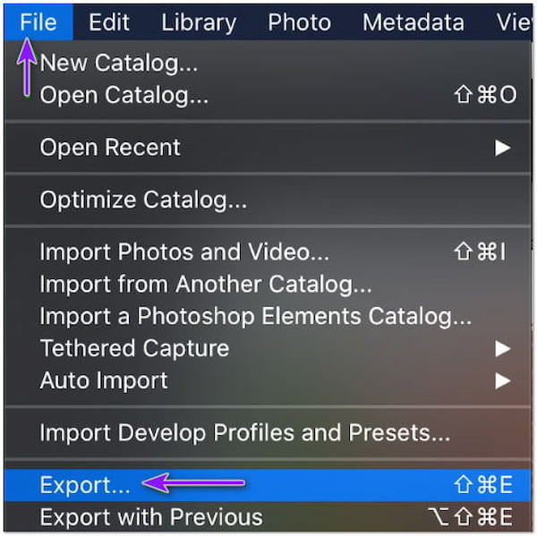 Adobe Lightroom Export