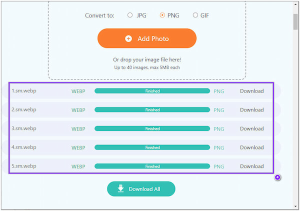 AnyMP4 Online Converter WEBP-konverterad PNG