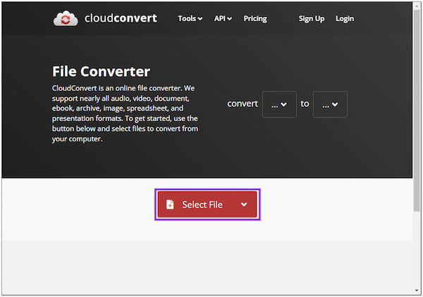Cloud Convert Online Select File