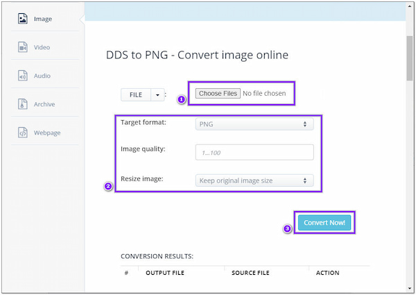 Aconvert DDS to PNG Converter