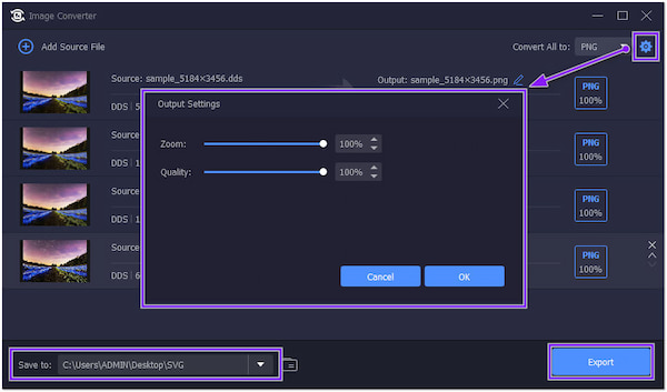 Exportação offline do AnyMP4 DDS Converter