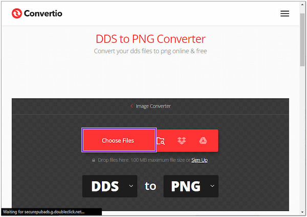 Convertio DDS to PNG Converter Valitse