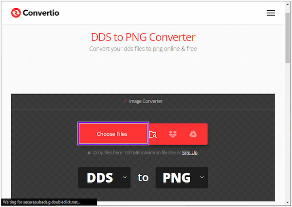 Convertio DDS to PNG Converter Válasszon