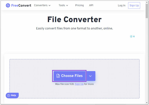 FreeConvert Bestandsconvertor Kiezen