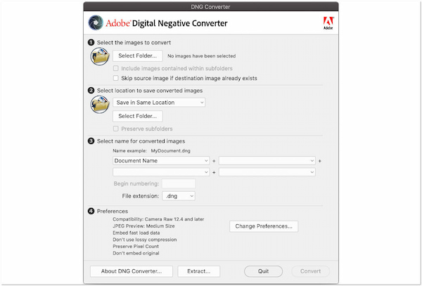 Convertitore Adobe DNG