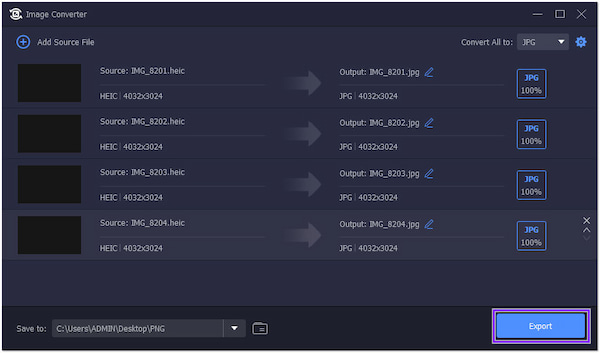 AnyMP4 Video Converter Exportación HEIC