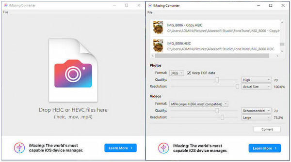 iMazing HEIC Converter-interface