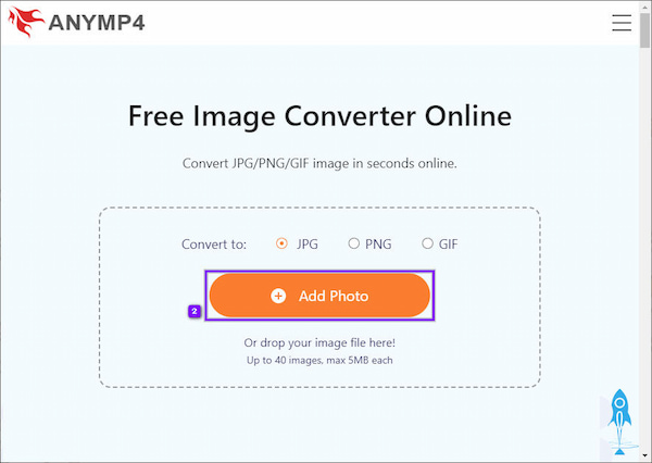 AnyMP4 Online Converter JPG Add