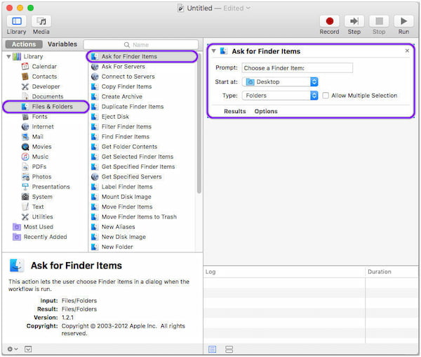 Apple Automator mappa