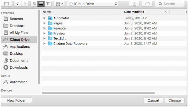 Apple Automator EXECUTAR