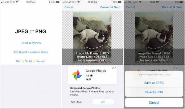 JPEG PNG Image File Converter na iOS