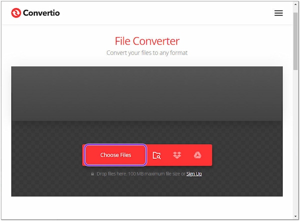 Convertio Online Escolher Ficheiro