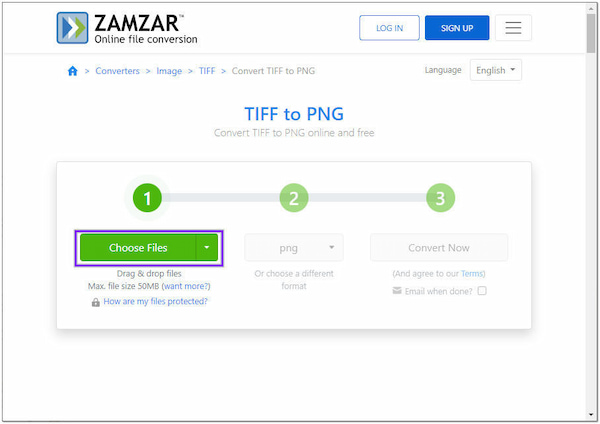 ZamZar Online File Conversion Choose