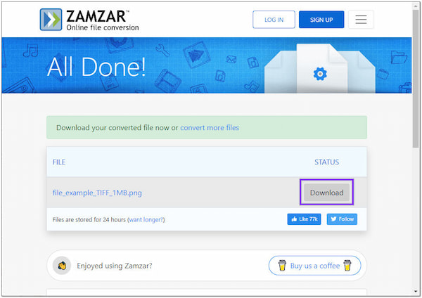 ZamZar Online File Conversion Download