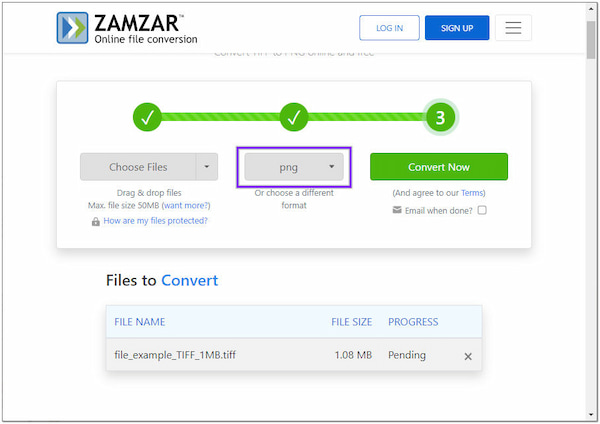 ZamZar Online filkonverteringsformat