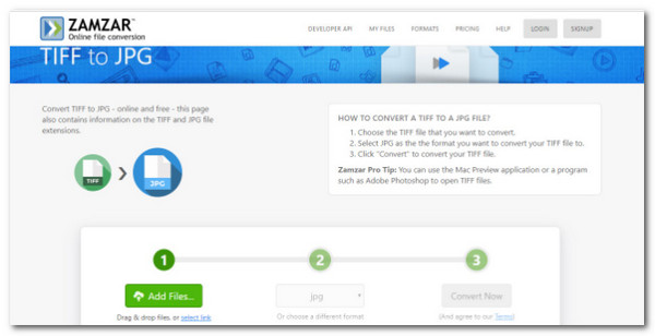 Zamzar TIFF'i JPG'ye dönüştürme