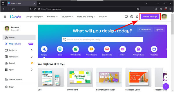 Canva Create Design