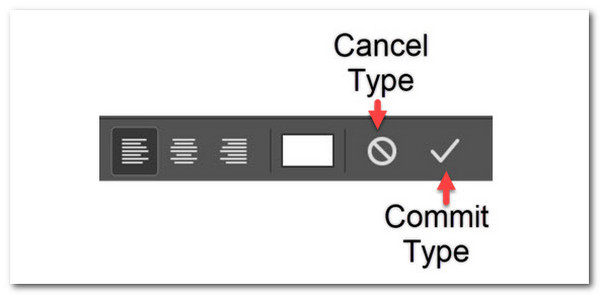 PS Adobe na Macu Commit Text