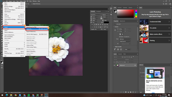 Adobe Photoshop Exportar como