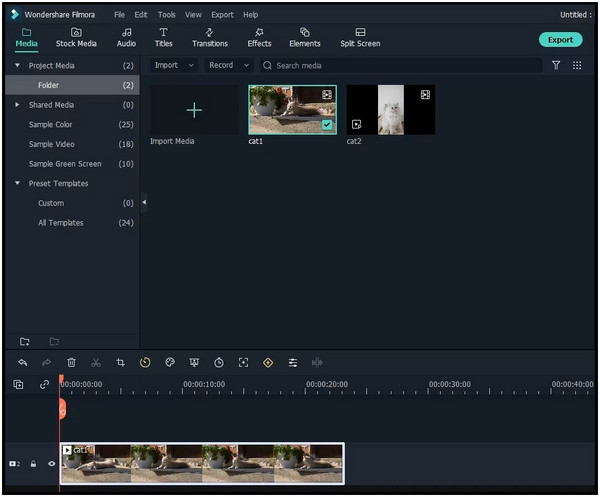 Interface do Filmora