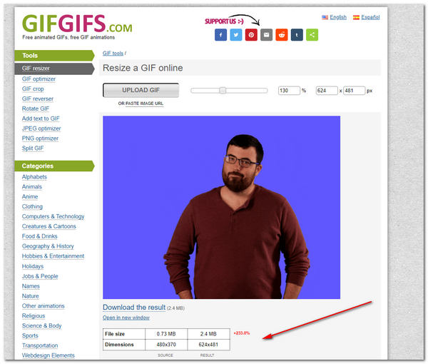 Gifgif GIF-förstorare