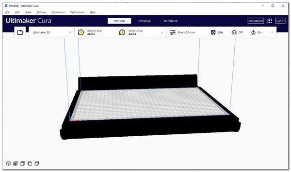 Beste 3D-afdruksoftware Cura-interface