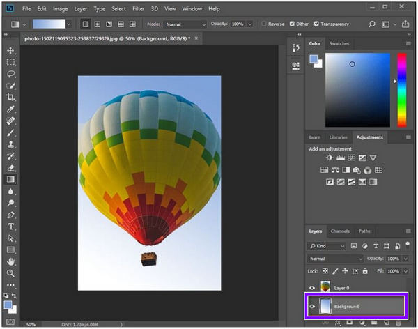 Cambia lo sfondo di un livello di Photoshop per immagini