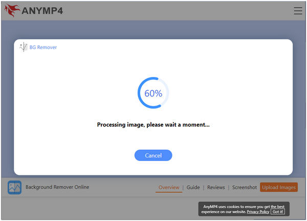 Poista kuvan tausta GIMP AnyMP4 -prosessissa