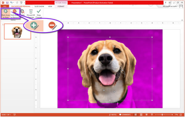 Edit Image Background in Powerpoint Make Background Mark