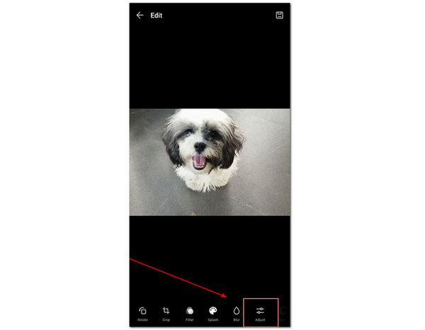 Android Enhance Image Нажмите «Настроить»