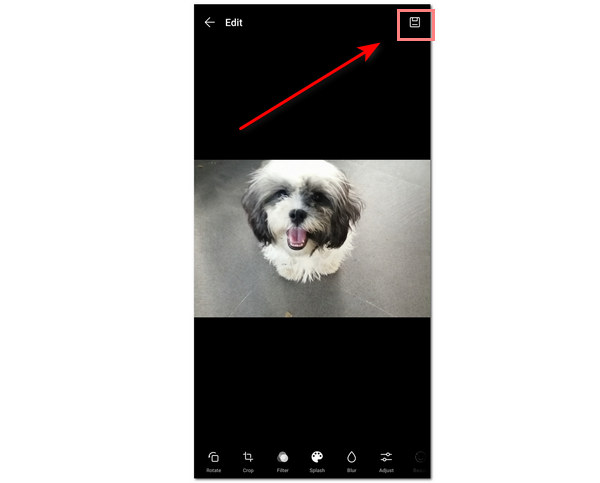 Android Enhance Image Napsauta Tallenna