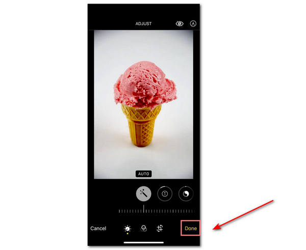 iPhone Melhorar Imagem Clique em Concluído