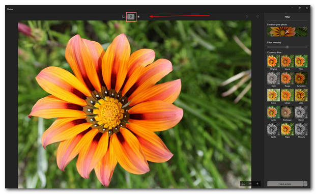 Fotók alkalmazás Képjavítás Válassza a Javítás lehetőséget